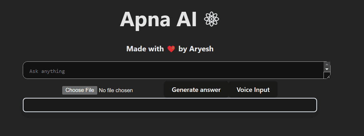Screenshot of Apna AI: AI that hears, sees and responds
