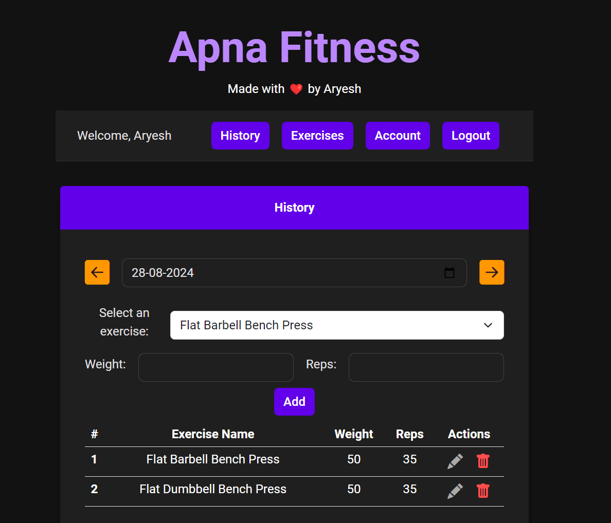 Screenshot of Apna Fitness: Your Personal Fitness Tracker