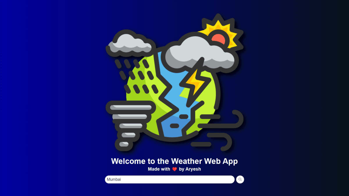 Screenshot of Weather Web App