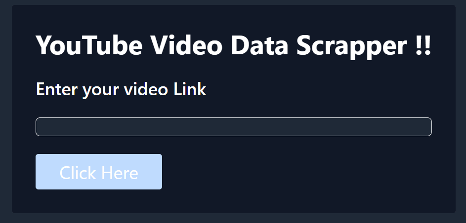 Screenshot of YT Data Scrapper