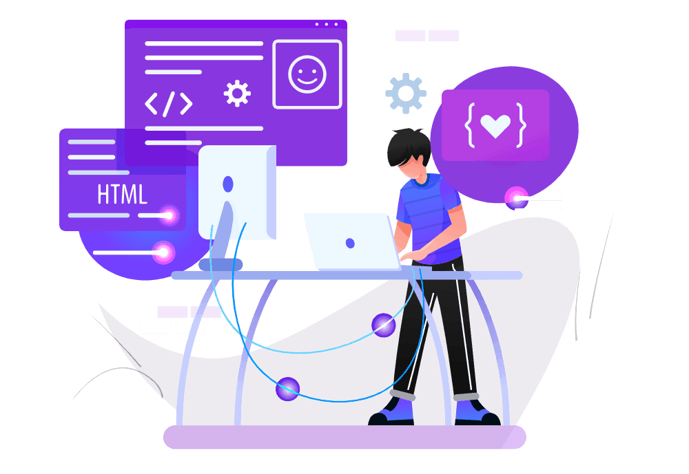 Illustration of Aryesh at work